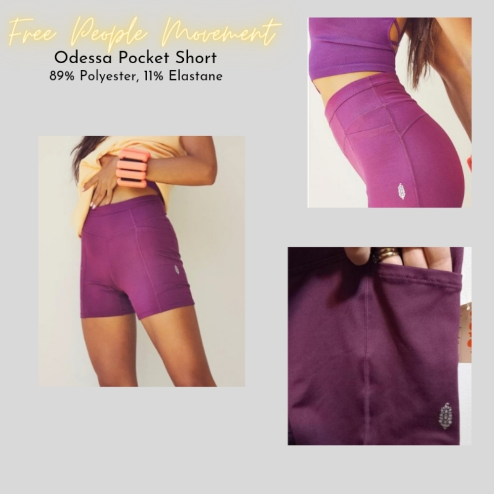 Free People Movement Odessa Pocket Short — Plum